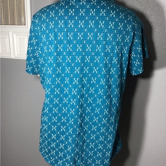 Riders By Lee Women’s Top Size 2X Color Blue/White Short Sleeve 100% Cotton. - Picture 4 of 12